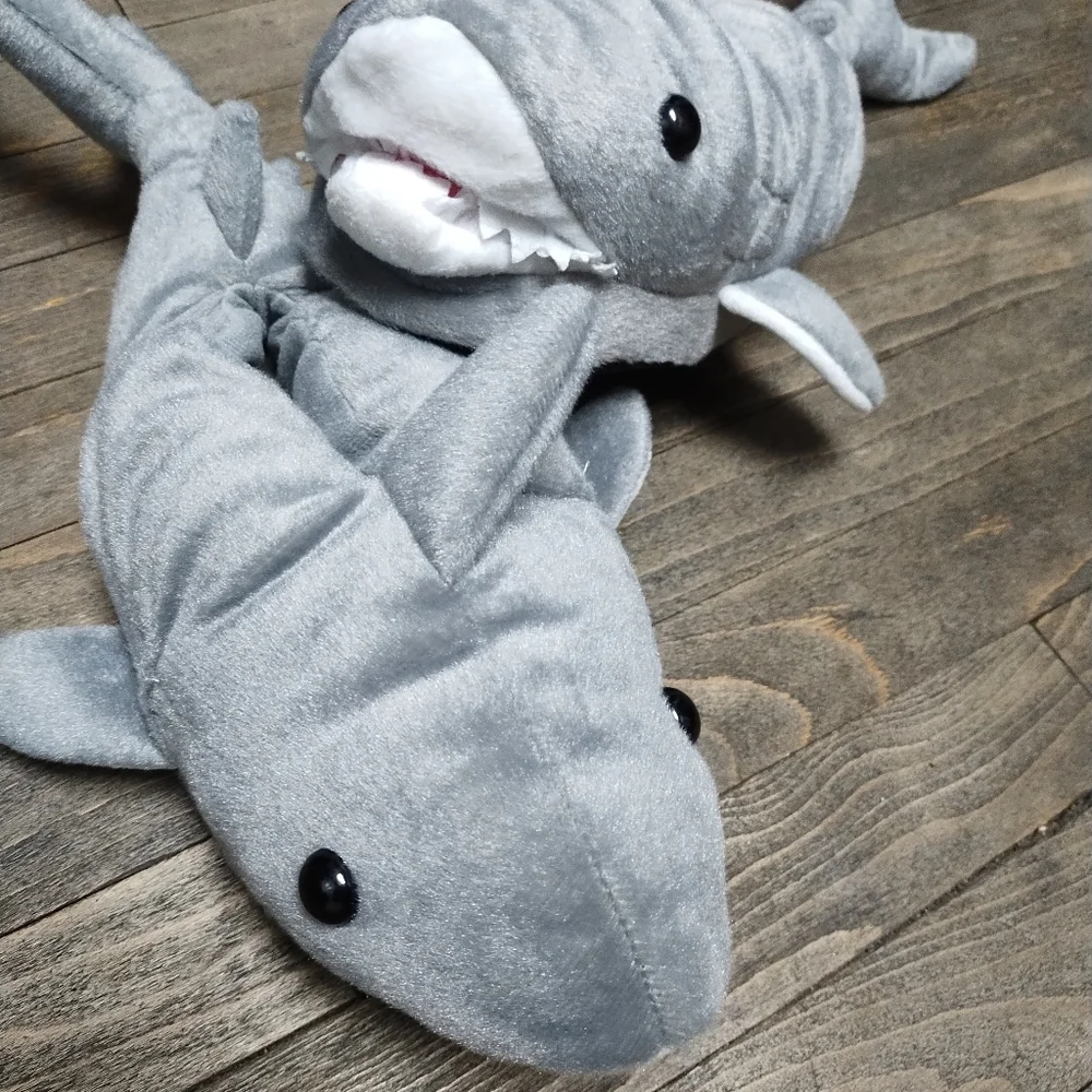Comfy Feet Shark Animal Gray Kids Slippers